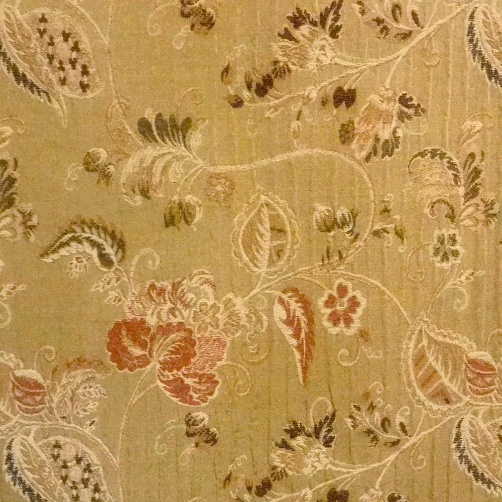 1 Gold curtain panel with brown and autumn orange accent colors 50W x 85L